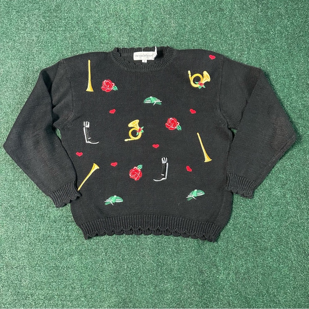 Vintage Eagle’s Nest Christmas Knit Cardigan Sweater Size Small